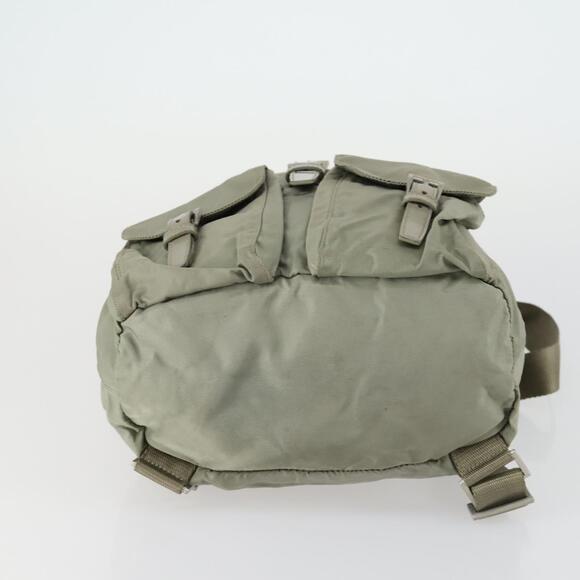 PRADA Backpack Nylon Beige Silver Auth 156861 main image 5